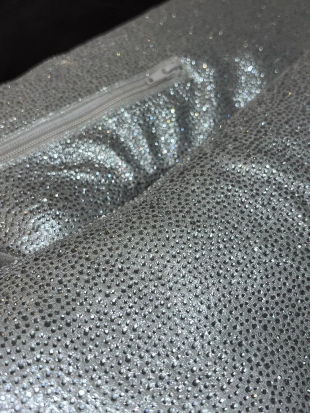 NIB INC Saveria Silver Rhinestone Bling Knee-High Stiletto Boots Women’s 6.5M